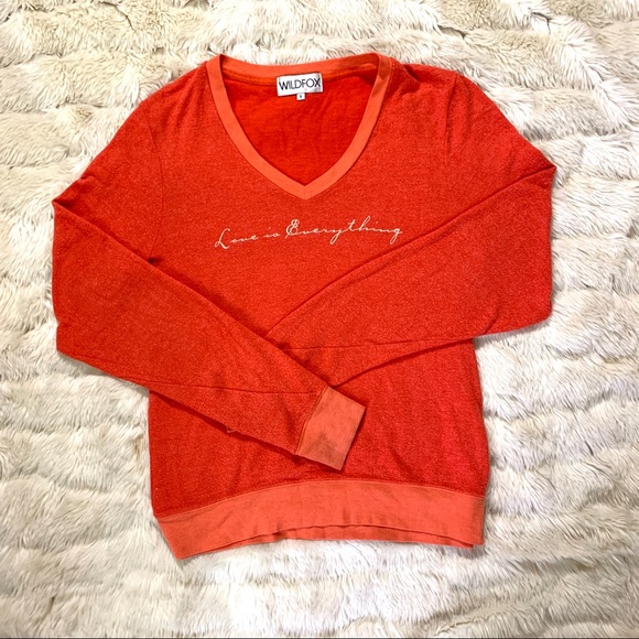 WILDFOX Love is everything cozy sweater in orange - Picture 2 of 4